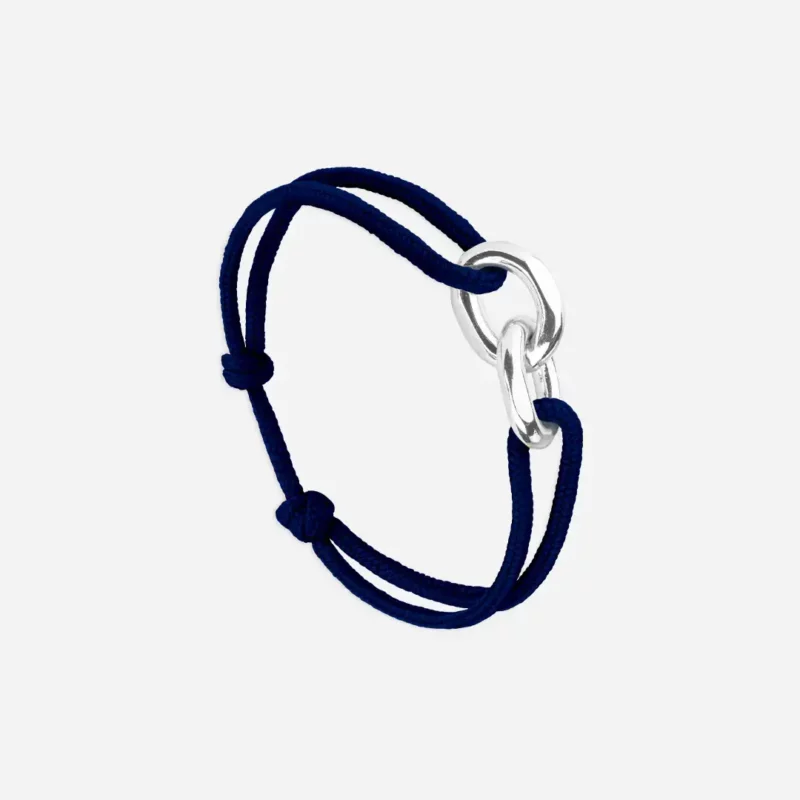 Bracelet Union maillons argent - Bleu nuit