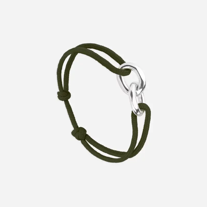 Bracelet Union maillons argent - Kaki