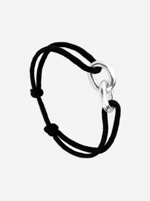 Bracelet Union maillons argent - Noir