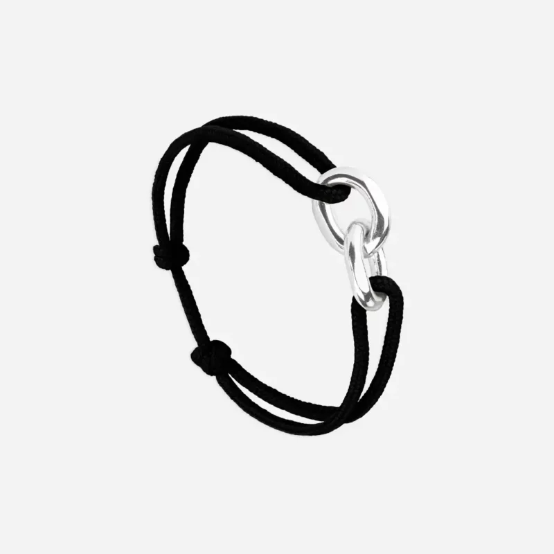 Bracelet Union maillons argent - Noir