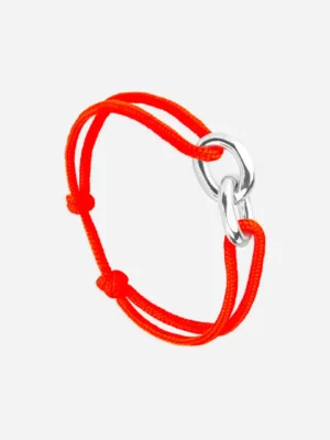 Bracelet Union maillons argent - Orange fluo