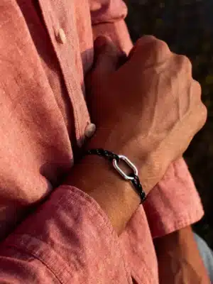 Bracelet maillon argent - Bleu Blanc Rouge