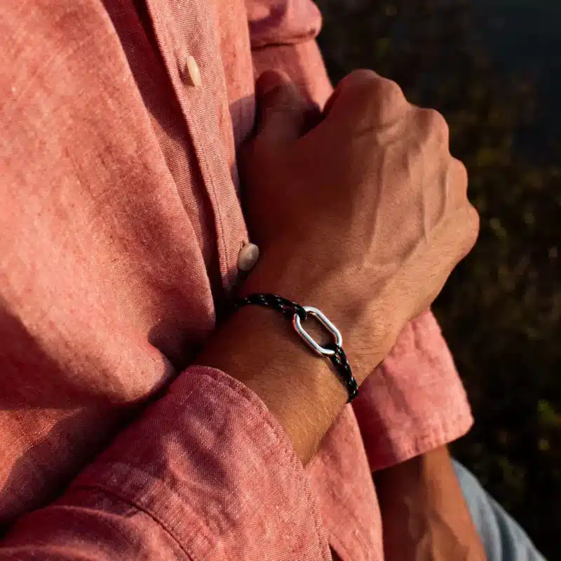 Bracelet maillon argent - Bleu Blanc Rouge – Image 2