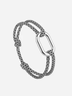 Bracelet maillon argent - Noir et Gris