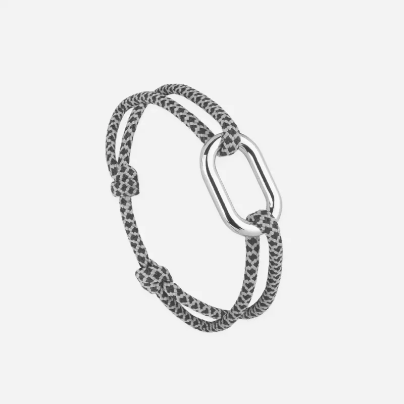 Bracelet maillon argent - Noir et Gris