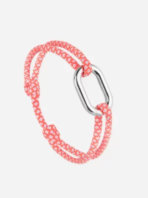 Bracelet maillon argent - Orange et Blanc