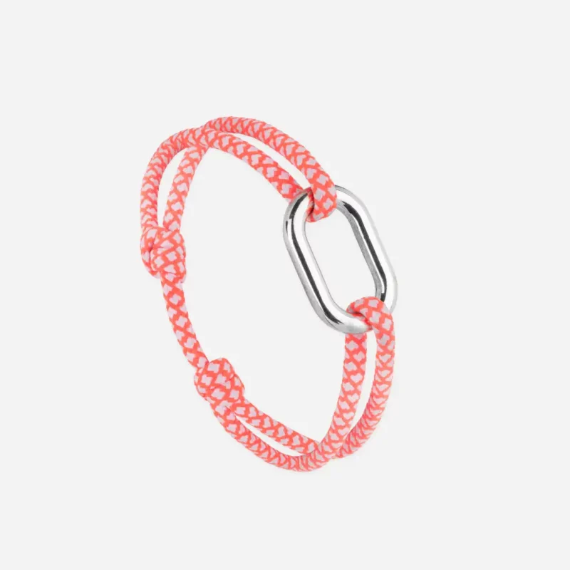 Bracelet maillon argent - Orange et Blanc