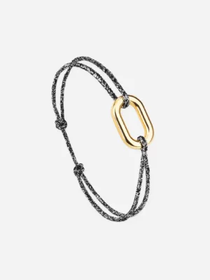 Bracelet maillon or - Anthracite Pailleté