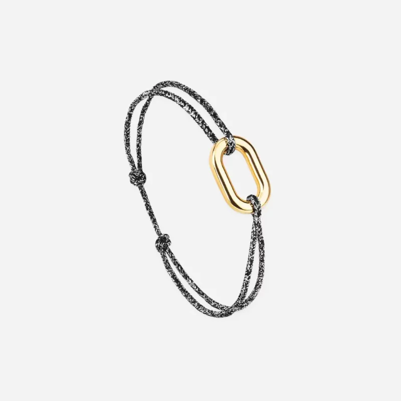 Bracelet maillon or - Anthracite Pailleté