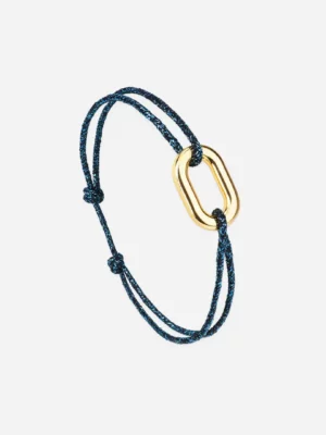 Bracelet maillon or - Bleu marine Pailleté