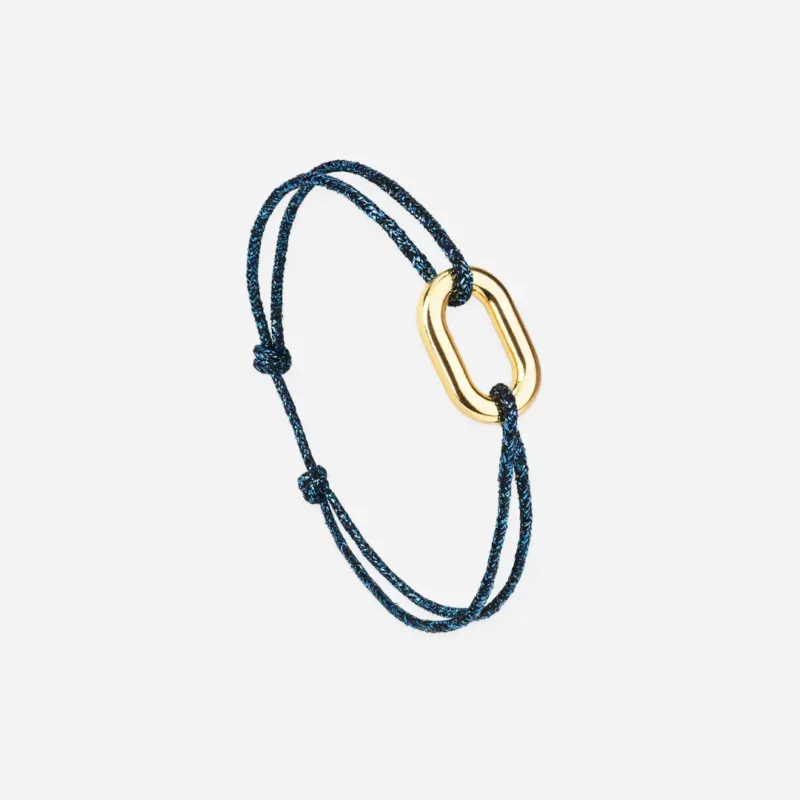 Bracelet maillon or - Bleu marine Pailleté