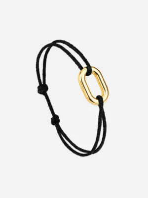 Bracelet maillon or - Noir Pailleté
