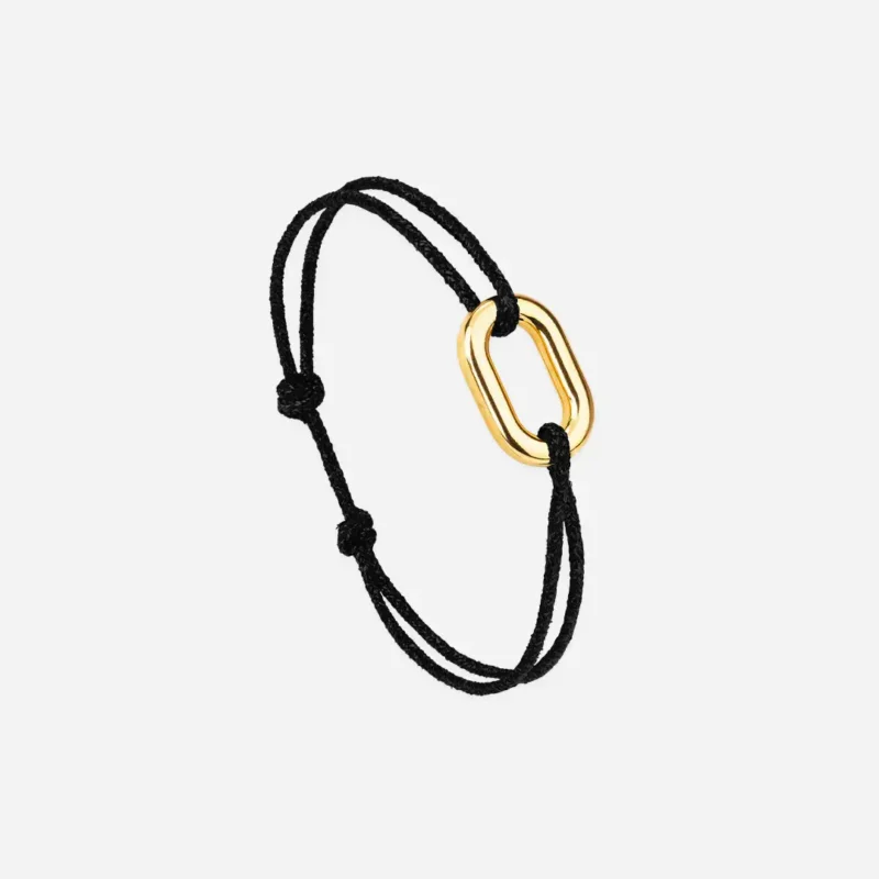Bracelet maillon or - Noir Pailleté