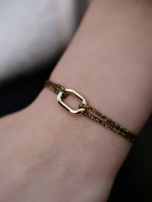 Bracelet maillon or - Or noir Pailleté
