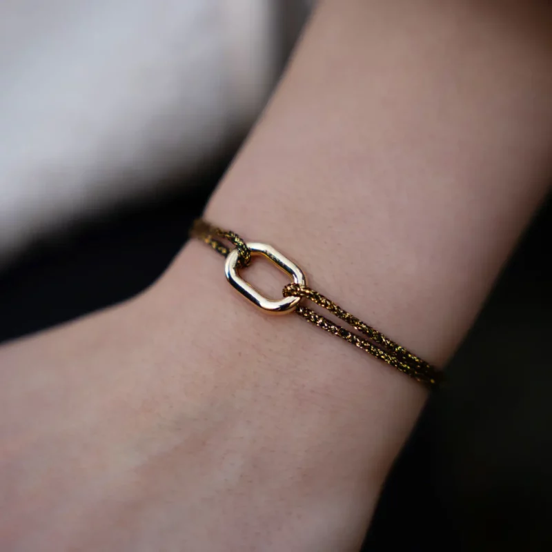 Bracelet maillon or - Or noir Pailleté – Image 2