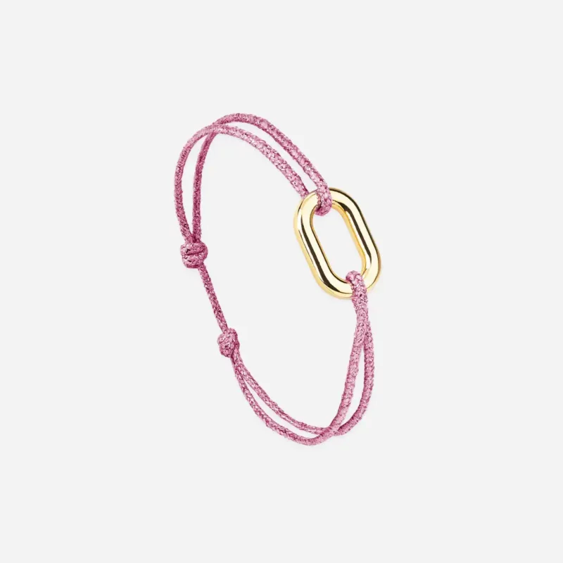 Bracelet maillon or - Rose Pailleté