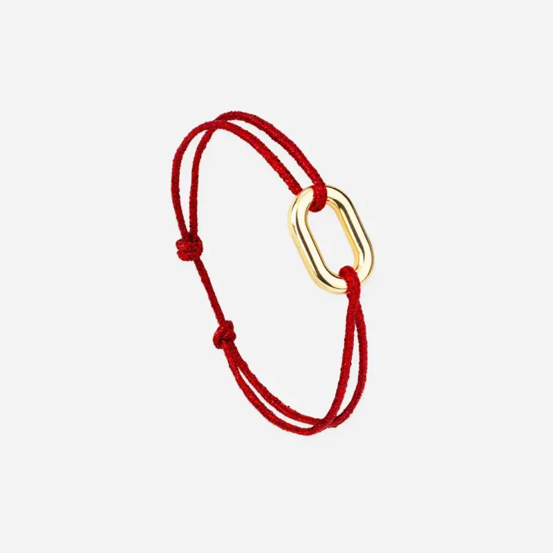 Bracelet maillon or - Rouge foncé Pailleté