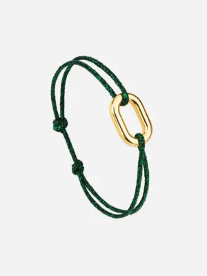Bracelet maillon or - Vert Pailleté