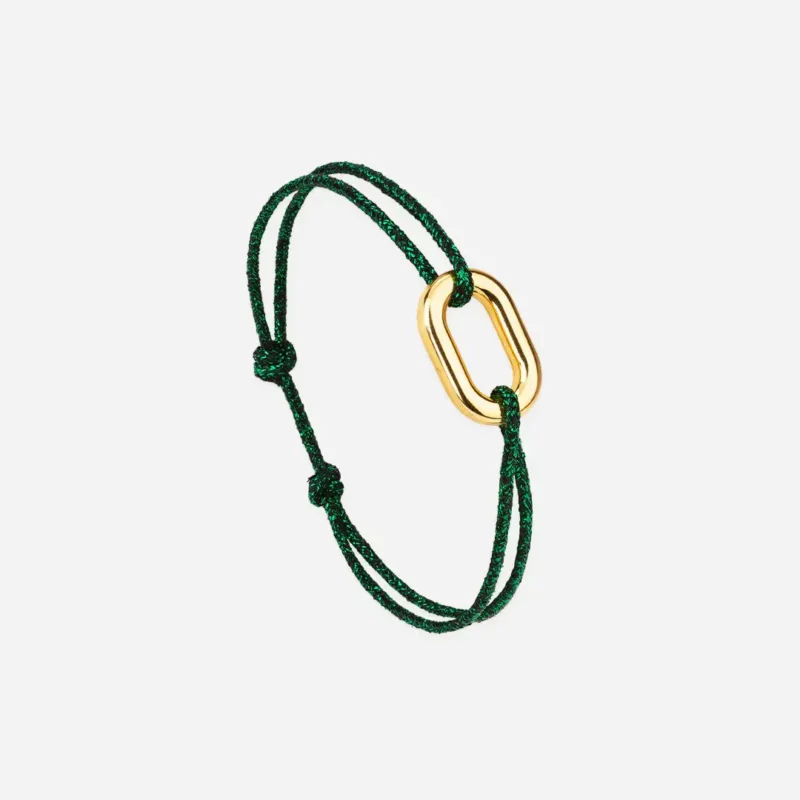 Bracelet maillon or - Vert Pailleté