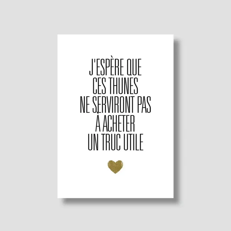 Carte "Mariage" : Thunes !