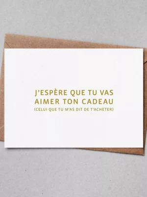 Carte Aimer ton cadeau