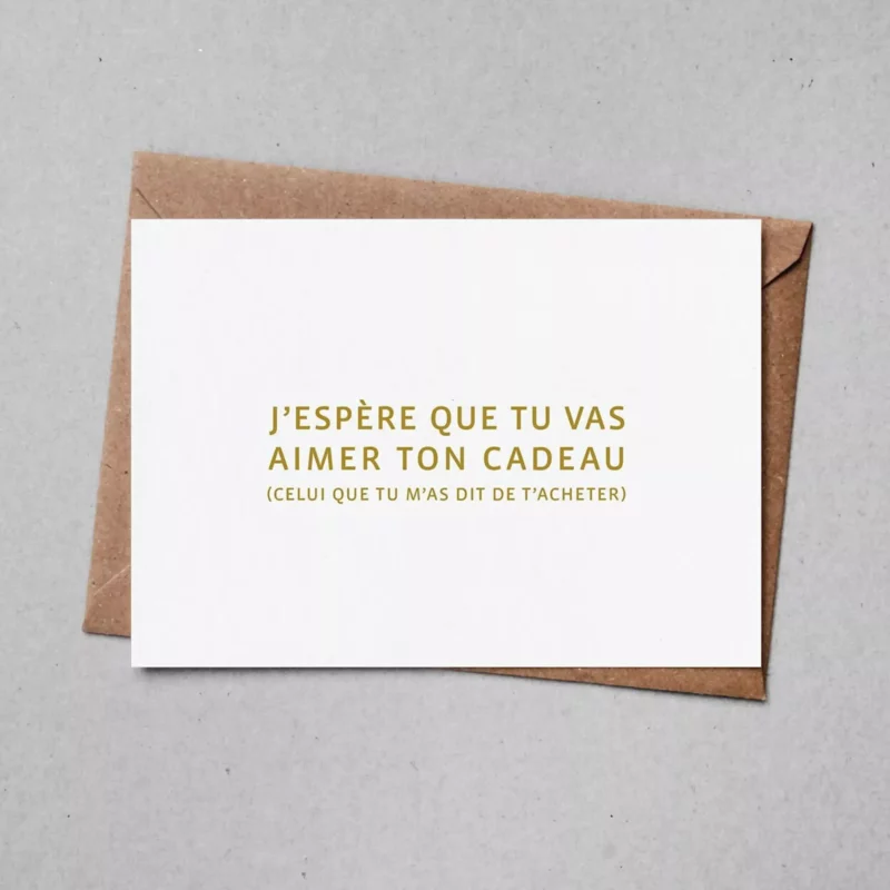 Carte Aimer ton cadeau