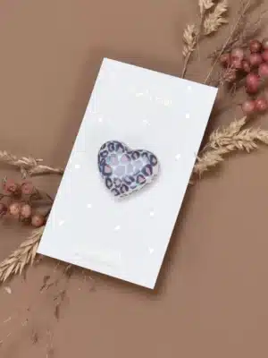 Pin’s Coeur Léopard - Bleu & rose
