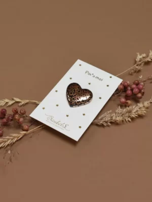Pin’s Coeur Léopard - Noir & doré