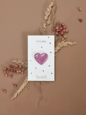 Pin’s Coeur Léopard - Violet & rose