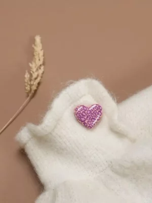 Pin’s Coeur Léopard - Violet & rose