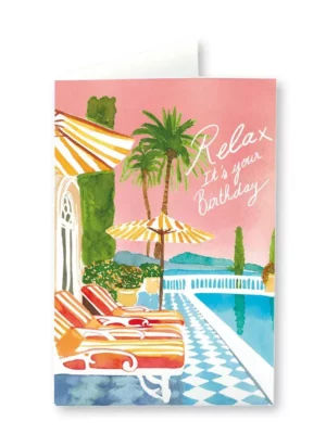 Carte double anniversaire Relax