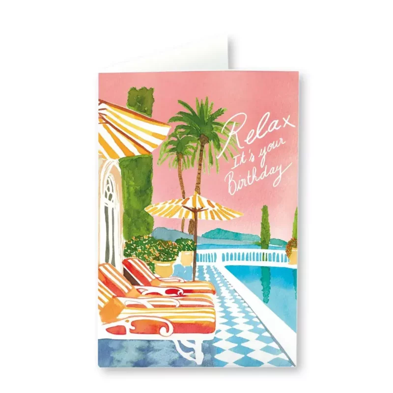 Carte double anniversaire Relax