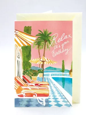Carte double anniversaire Relax