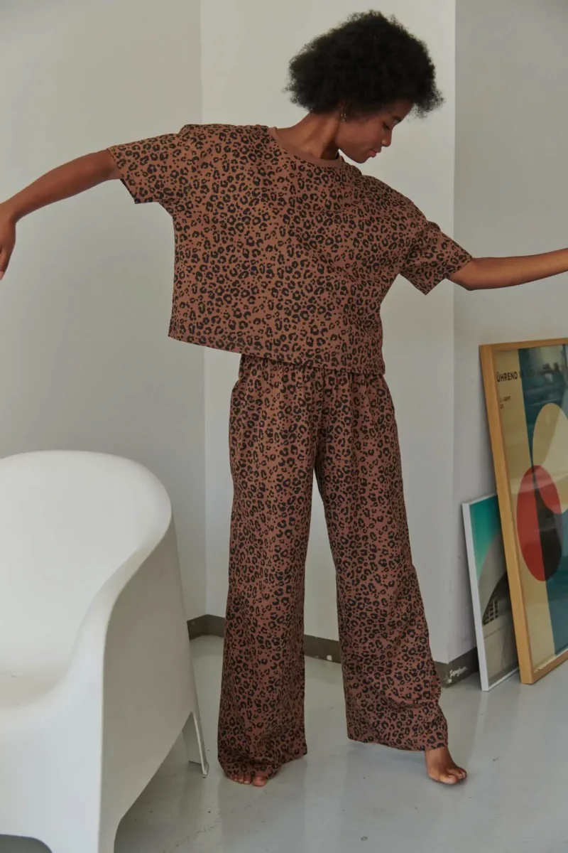 PYJAMA LONG Léopard marron – Image 2