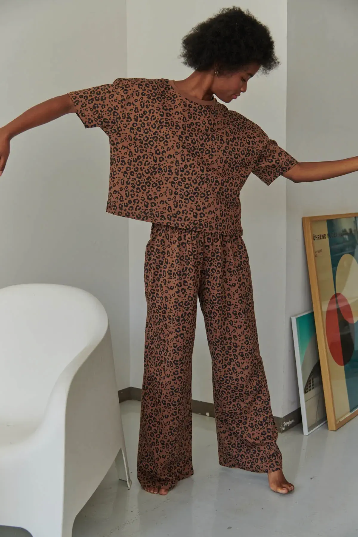 PYJAMA LONG Léopard marron – Image 2
