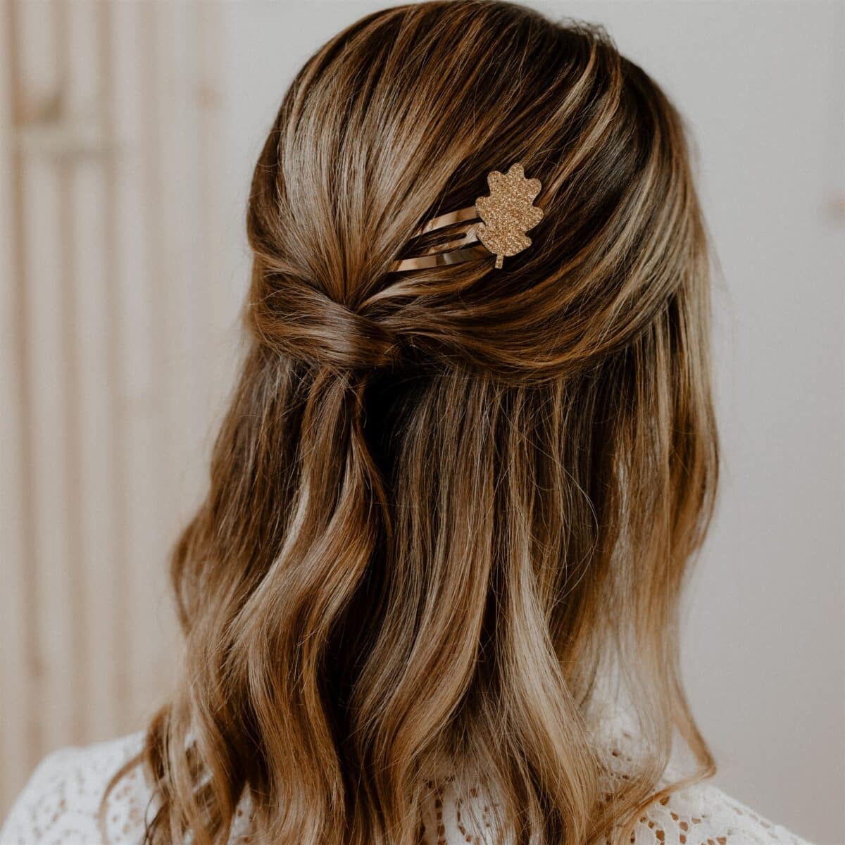 Barrettes doubles Feuille de chêne