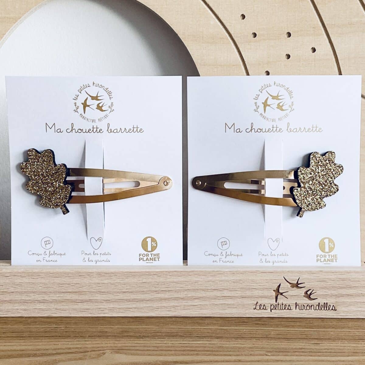 Barrettes doubles Feuille de chêne – Image 2