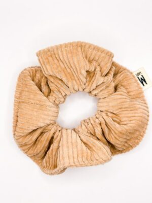 Chouchou velour cotele camel