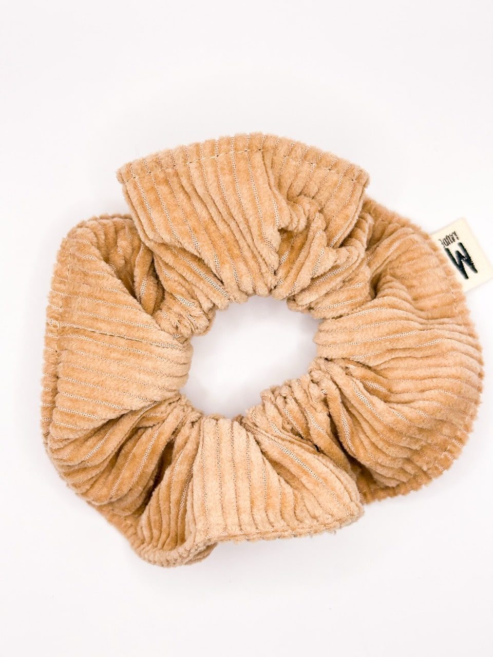 Chouchou velour cotele camel