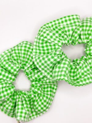 Chouchou vichy vert clair