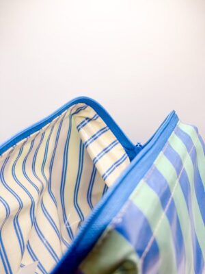 Trousse ouverture géante - Rayures bleues