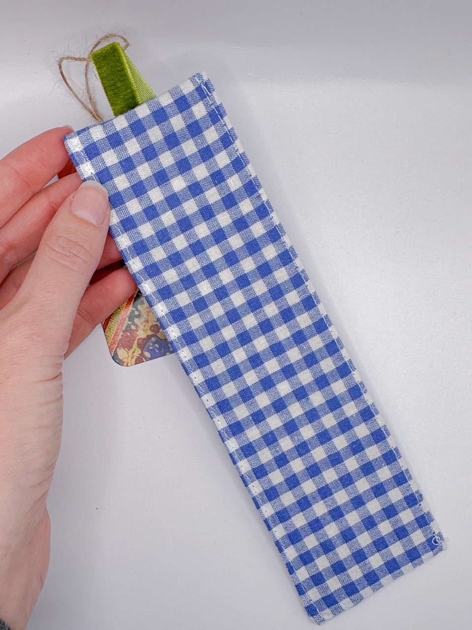 Marque page - Carreaux bleus