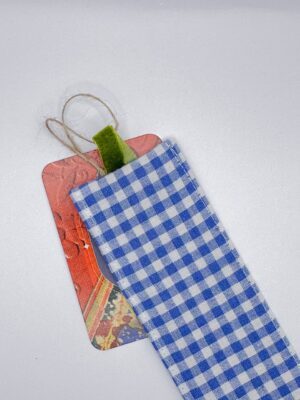 Marque page - Carreaux bleus