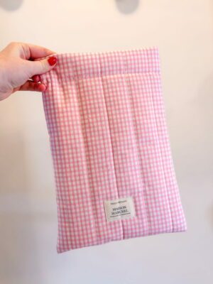 Pochette livre - Carreaux roses