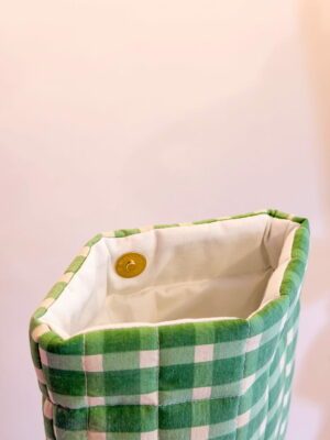 Pochette livre - Carreaux verts