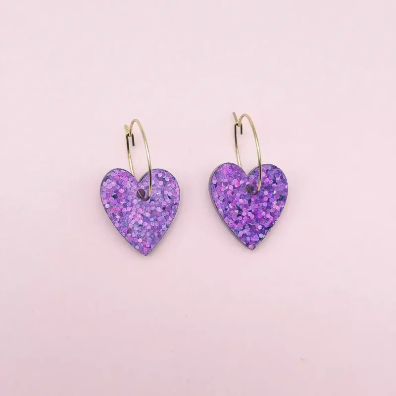 Créoles Cœurs - Violet