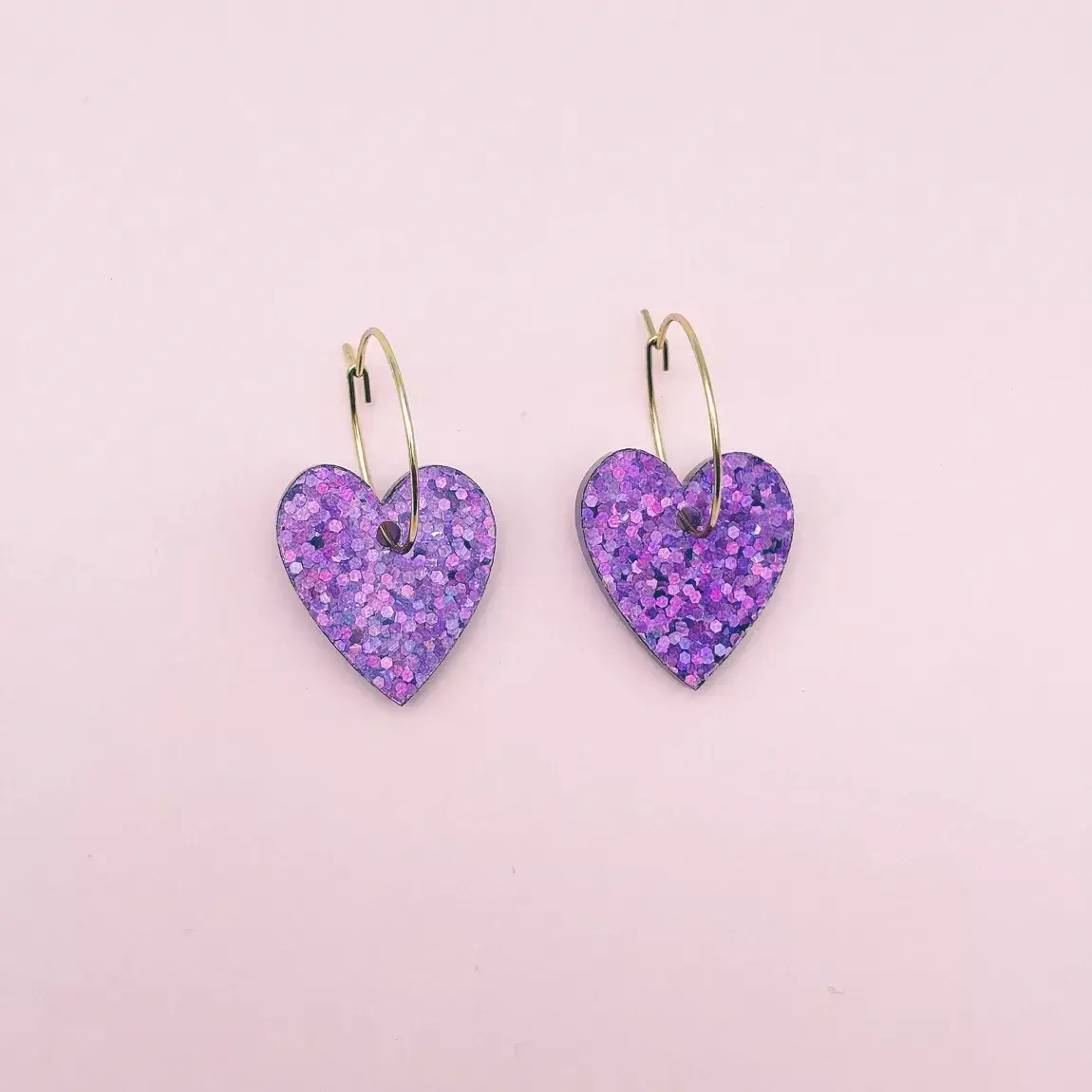 Créoles Cœurs - Violet