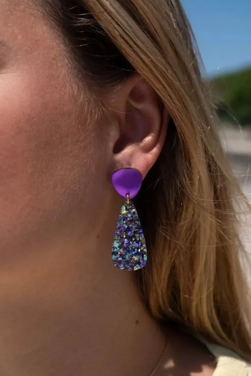 Boucles D'oreilles Henriette - Violet – Image 2