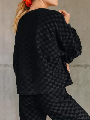 Sweat Éponge Damier noir