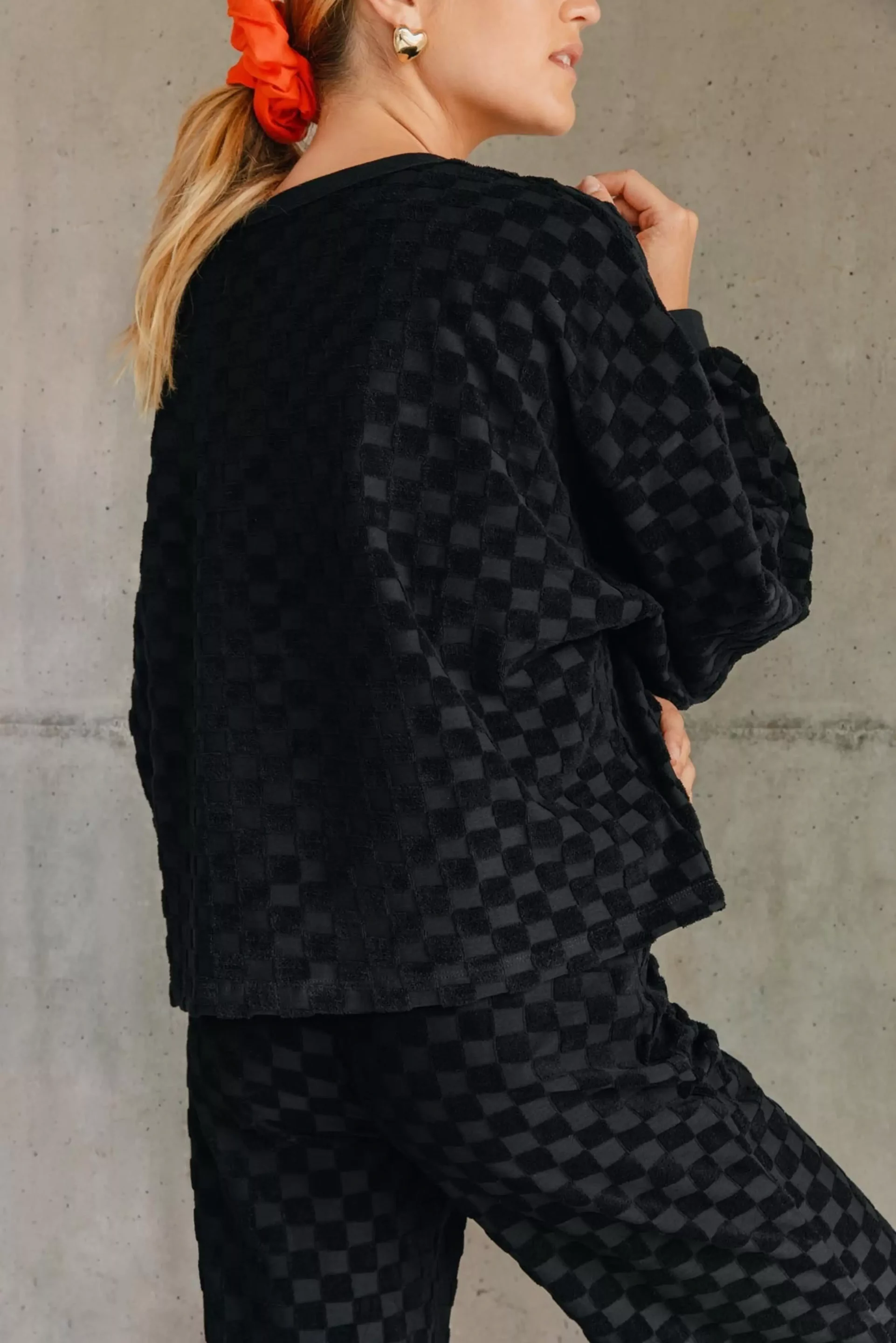 Sweat Éponge Damier noir